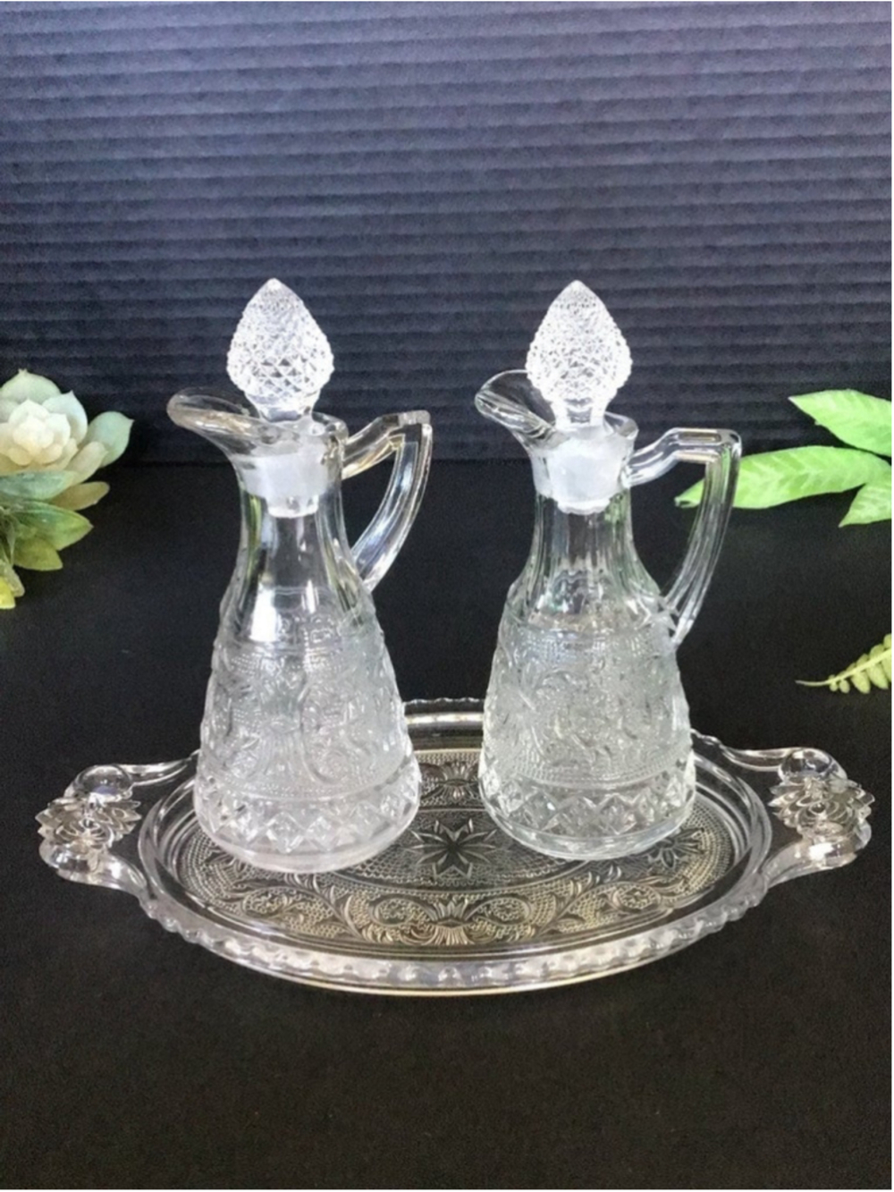 Vintage Duncan Miller Sandwich Pattern 3 pc Condiment Set